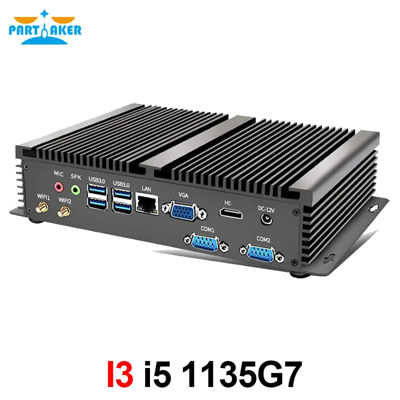 Mini PC industriel windows 10, Intel Core i5-1135g7, 2 x DDR4, 4K, HTPC, Nettop, wi-fi, HDMI, VGA, M.2 NVMe + Msata + 2.5 "sata