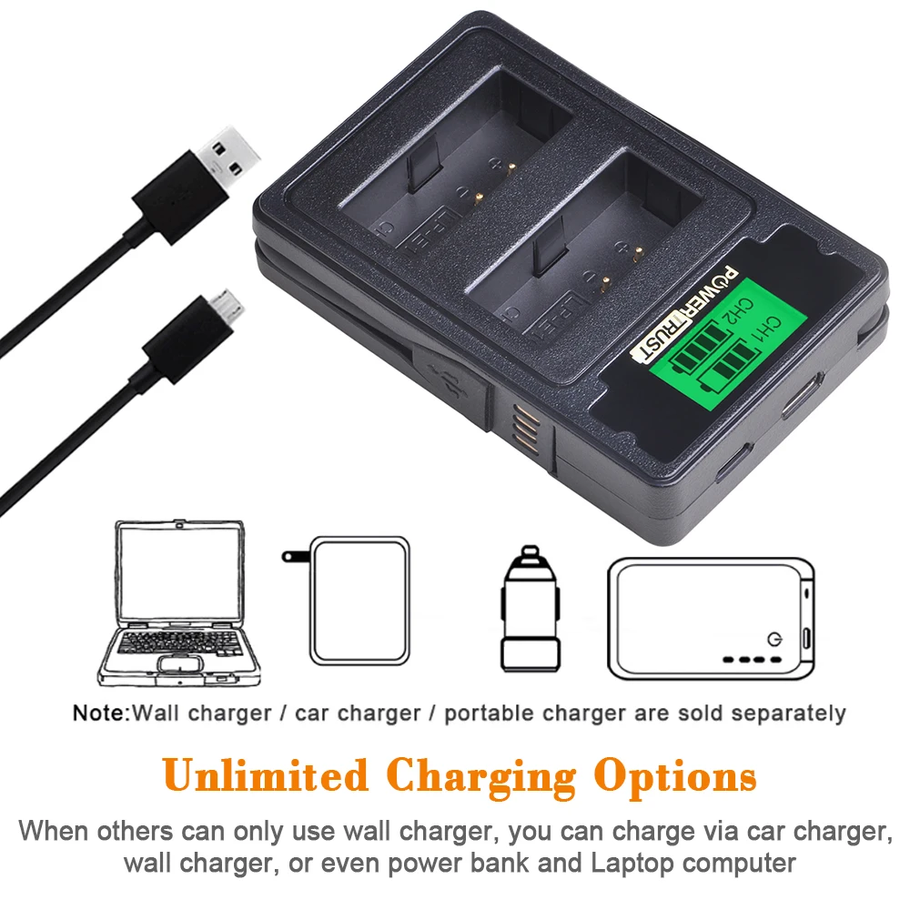 LP-E10 LP E10 LPE10 Battery and Charger for Canon EOS 1100D 1200D 1300D Kiss X50 X70 X80 Rebel T3 Batteries with Type C Port