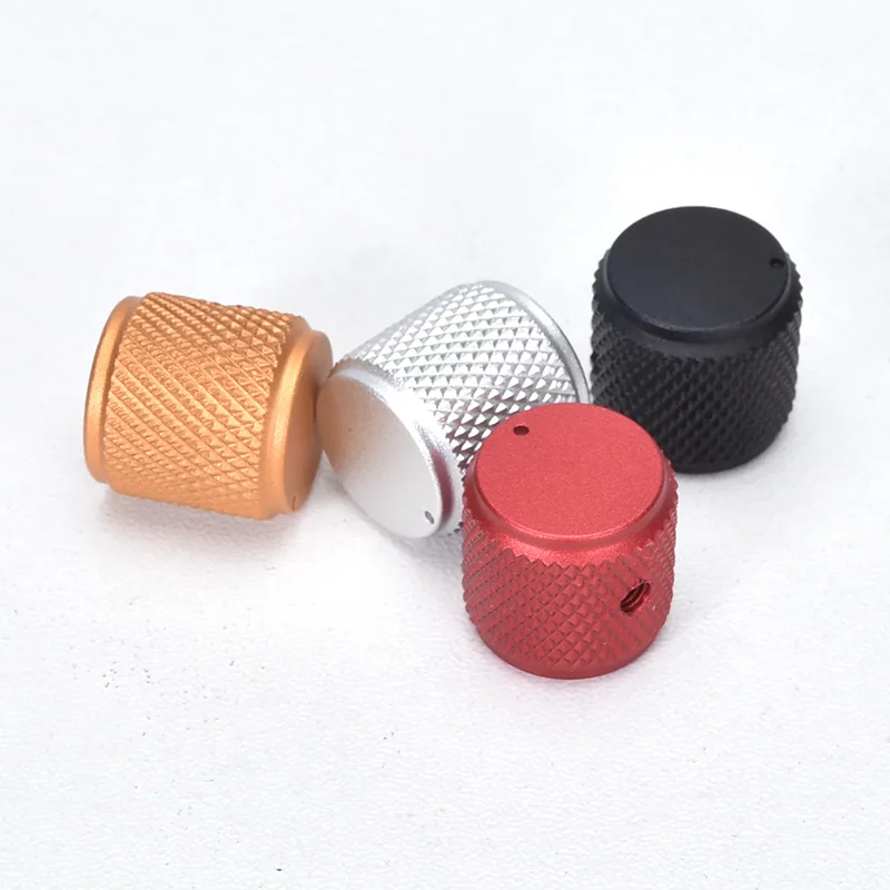 

1 pair Diameter: 15mm Height: 15mm Aluminum Knob Knurled Volume Potentiometer Knob Amplifier audio knob