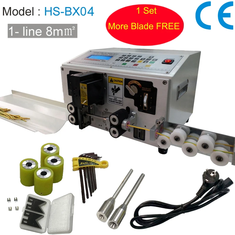 HS-BX04 High Speed Automatic Wire Stripping Machine from 0.1 to 8mm2 Cable Crimping and Peeling with Extra Blade