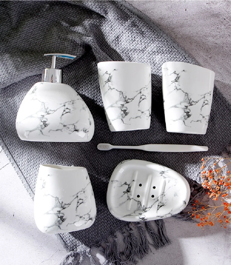 Antler Ceramic Sanitary Ware Set, Bathroom Set, Wedding Gift, Holiday, 5 Pcs