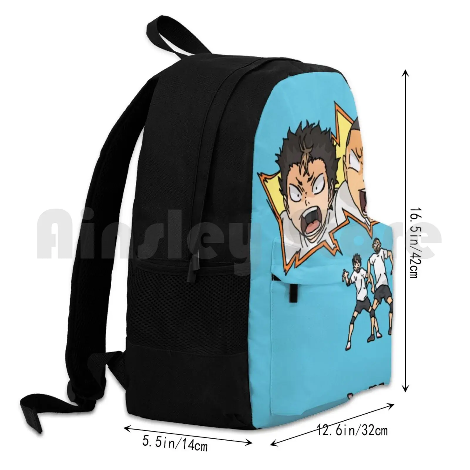 Tanaka And Nishinoya Outdoor Hiking Backpack Waterproof Camping Travel Haikyu Haikyuu Anime Manga Volleyball Tanaka Nishinoya