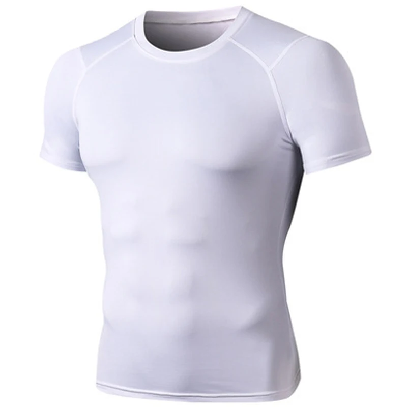 Men\'s Running Compression Tshirts Quick Dry Soccer Jersey Fitness Tight Skinny Bodybuilding Shirt Fast-Dry Breathable Tops