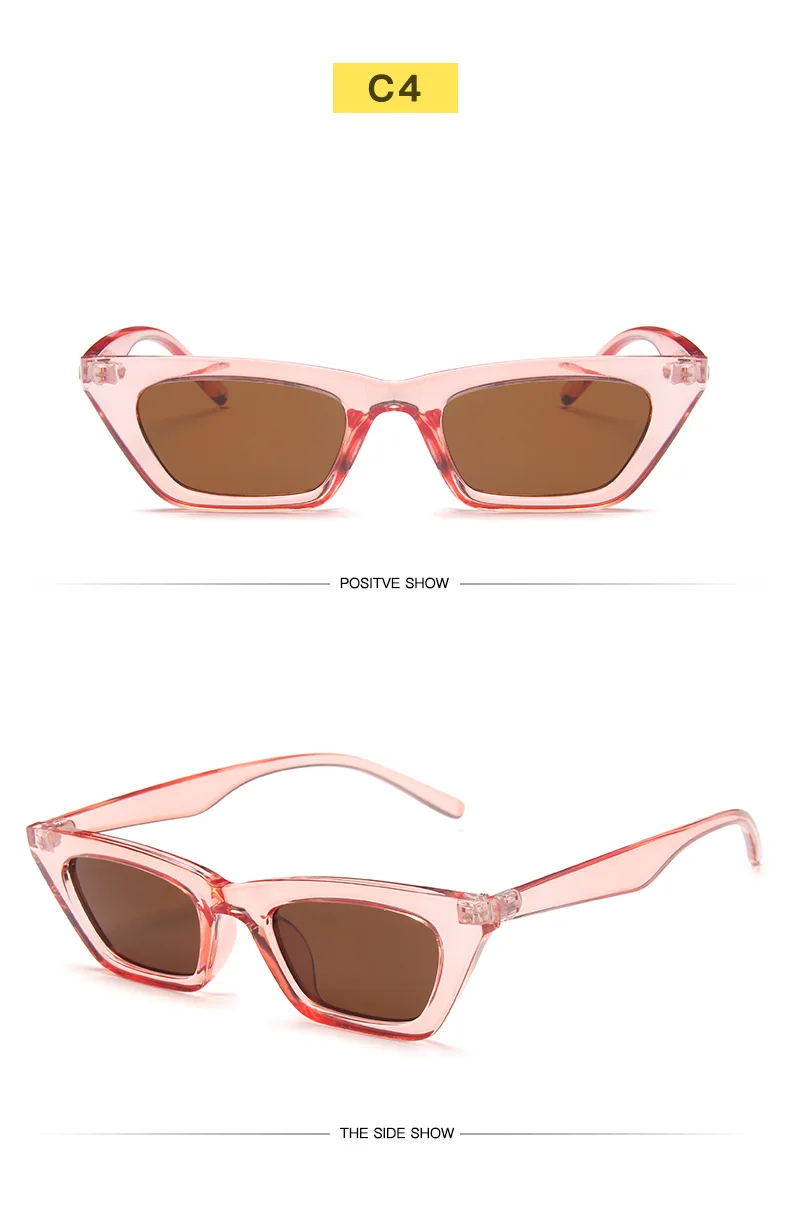 Nette Sexy Retro Cat Eye Sonnenbrille Frauen Marke Designer Kleine Rechteck Weibliche Sonnenbrille Klassische Vintage Oculos De Sol UV400 – Detail 12