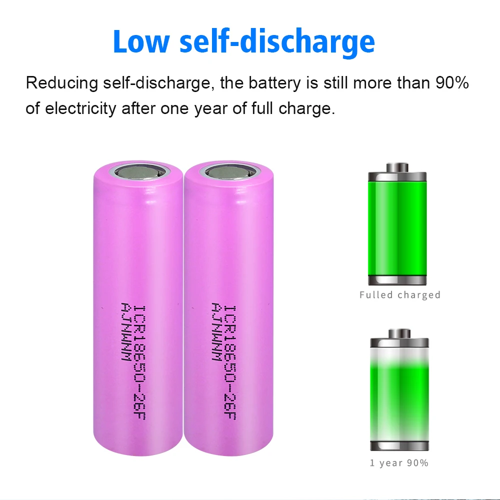 1-12PCS New 100% Original 18650  2600mah battery ICR18650-26FM Li ion 3.6V rechargeable battery