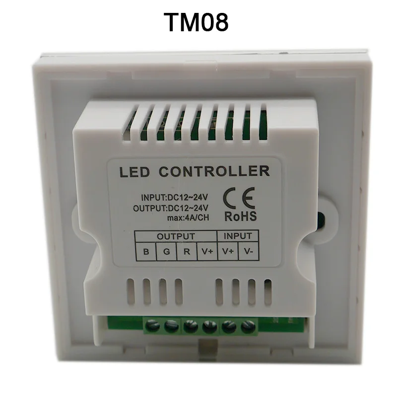 Controlador de Panel táctil led, interruptor de atenuación de vidrio para tira de luces LED, color único/RGB, montado en la pared, DC12V-24V, TM06, TM08