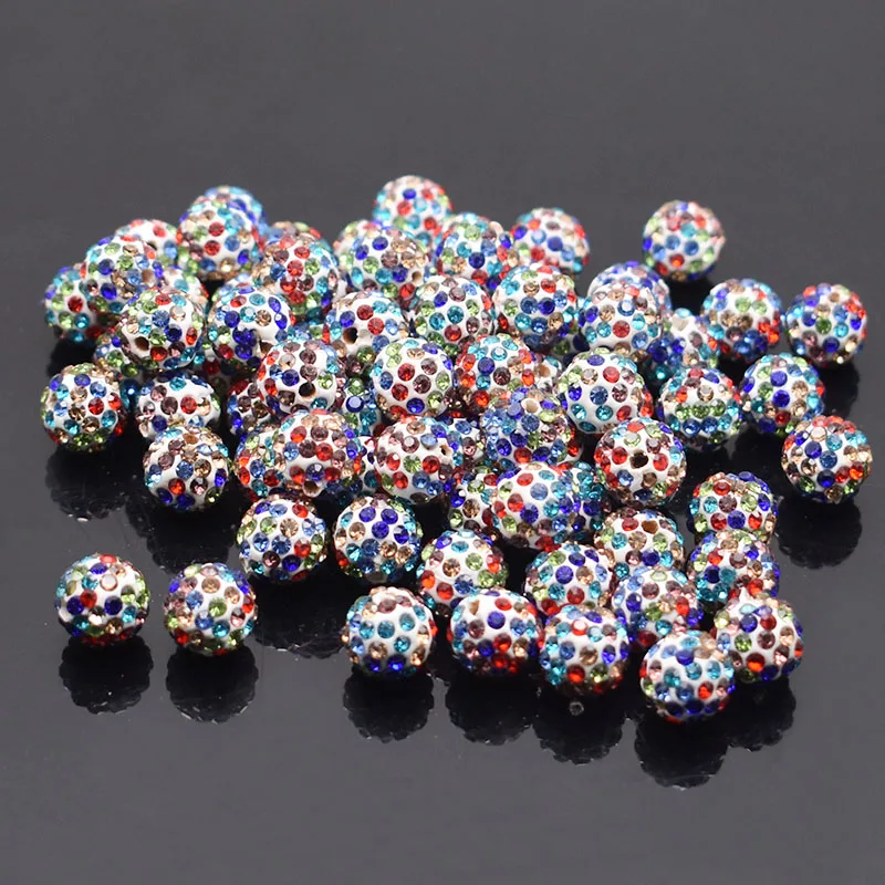 6 8 10mm Rhinestone Ball Beads Clay Paved Crystal Disco Clay Beads Loose Spacer Beads For DIY Jewelry Making Necklace Bracelet