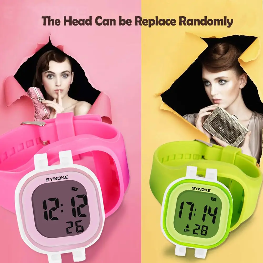 UTHAI CE05-relojes digitales para niños, pulsera deportiva resistente al agua, LED, Jelly Boy Girl, estudiantes, reloj despertador
