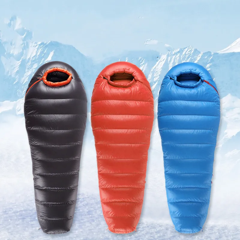 800FP 1kg 2kg 3kg 95% Goose Down Ultralight Mummy Sleeping Bag Cold Winter Camping Tools Adult Mountaineering Equipment Portable