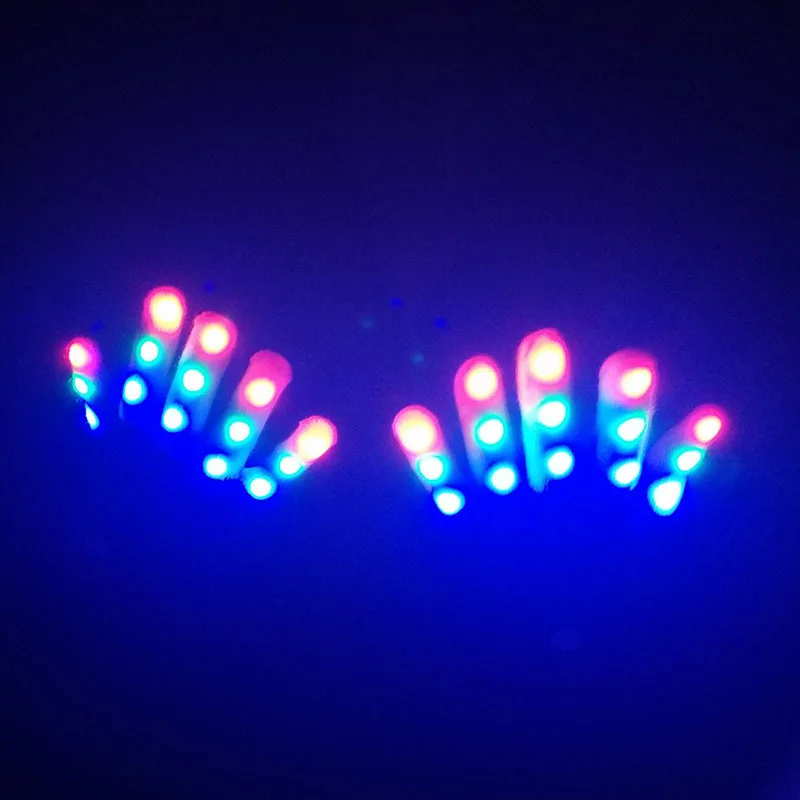 Wecute Glowing Glove Colorful Glitter Glove Entertainment Black and White LED Night Glowing Child & Adult Warm Glove for Cycling