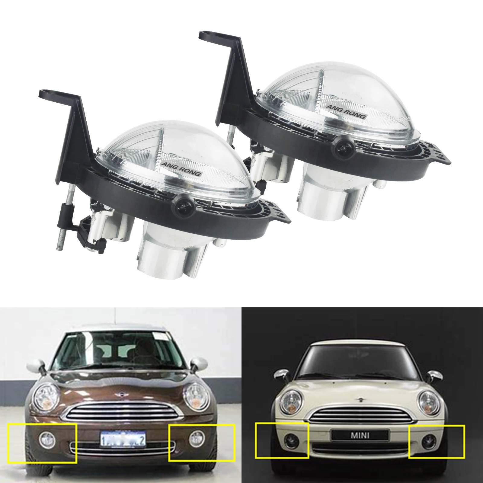 ANGRONG 2x Replacement Front Bumper Fog Light Lamp Left & Right For BMW Mini Cooper Clubman Roadster Countryman One 