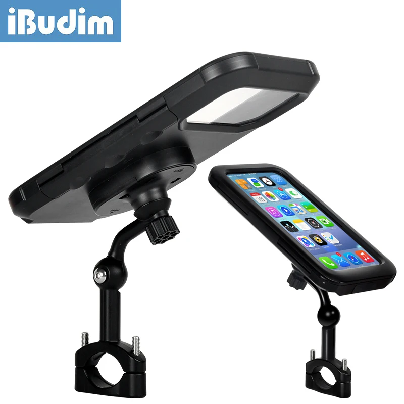 iBudim Waterproof Bike Bicycle Phone Holder Universal Cell Phone Case Mount for Motorcycle Motorbike Scooter Phone Stand Support