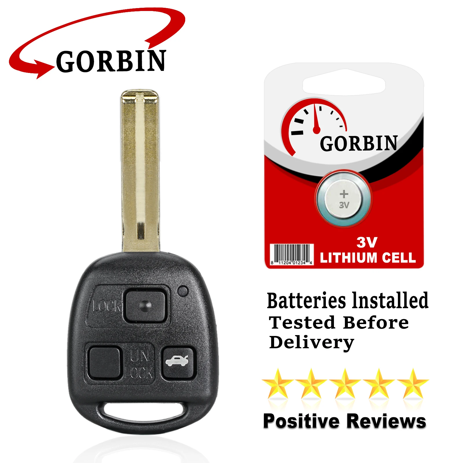 GORBIN for Lexus Key HYQ1512V Car Remote Key for Lexus ES300 GS300 GS400 IS300 GS430 LS400 Car Keys 3 Buttons 315Mhz 4C Chip