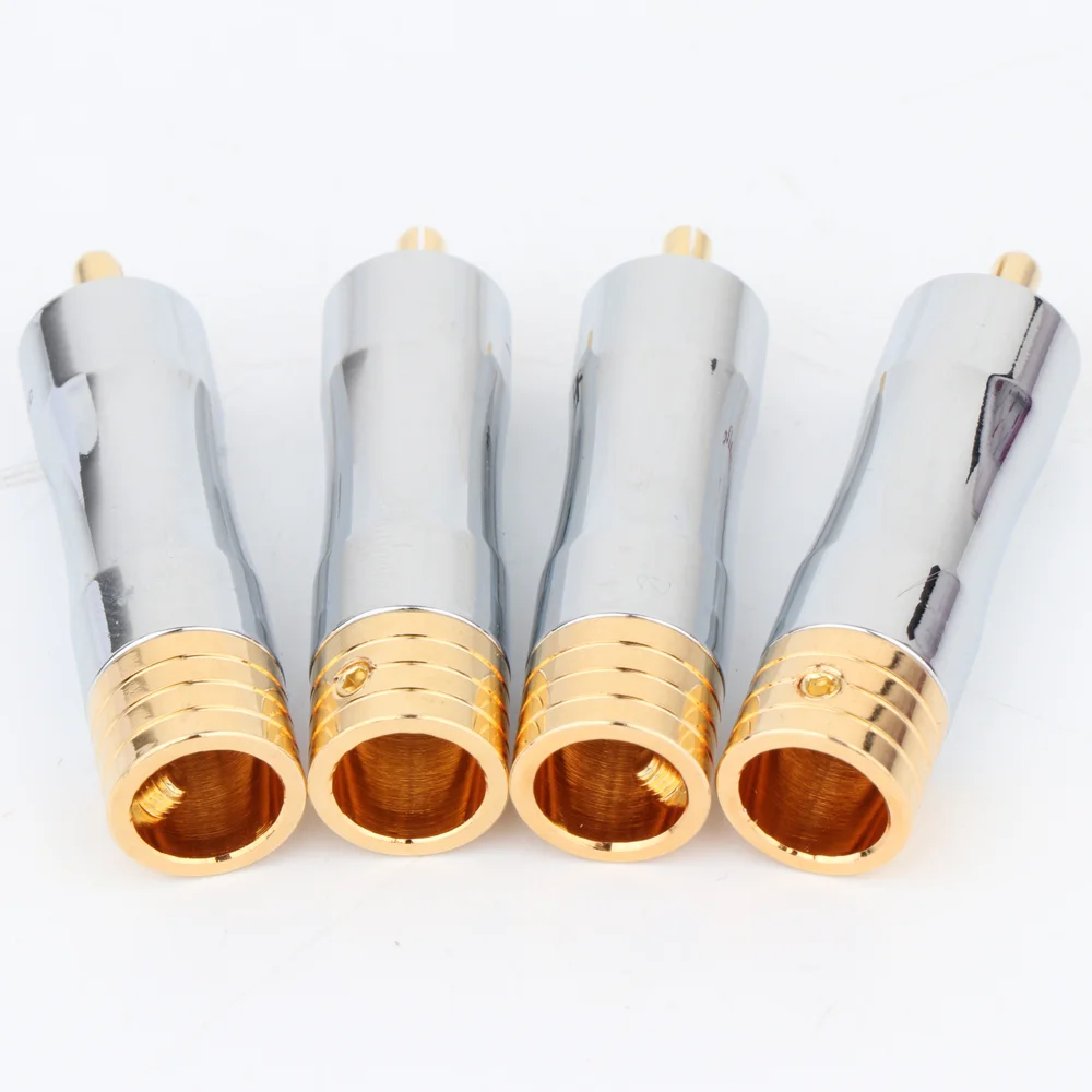 

R1703 4pieces Pailiccs RCA Jack RCA Plug Hifi Audio Signal Cable RCA Plug Audio Gold Plated RCA Plug Connector