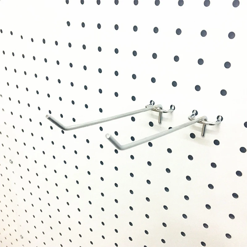 25pcs Single Pegboard Hooks Shelf Hook Hole Plate Hook Board Slat Wall Retail Display Shop Peg 100mm TJM1021