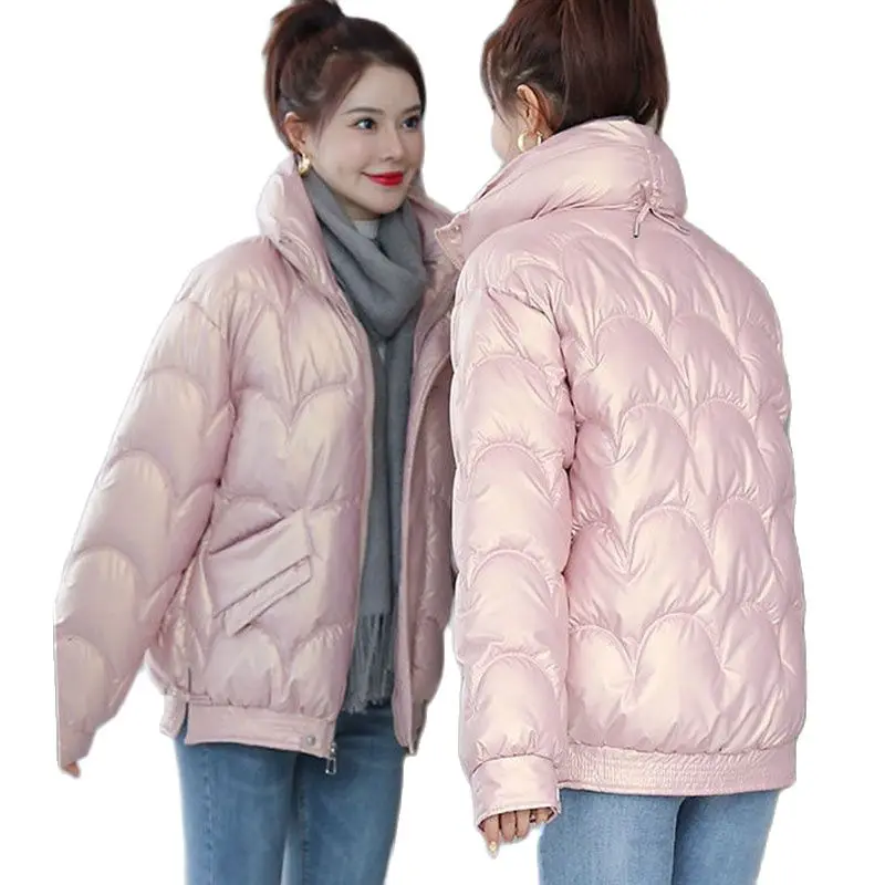 

New Winter Clothes No Wash Glossy Down Cotton Ms Coat Women's Short Bread Clothes Eashion Cotton All-Match Women's Outerwear