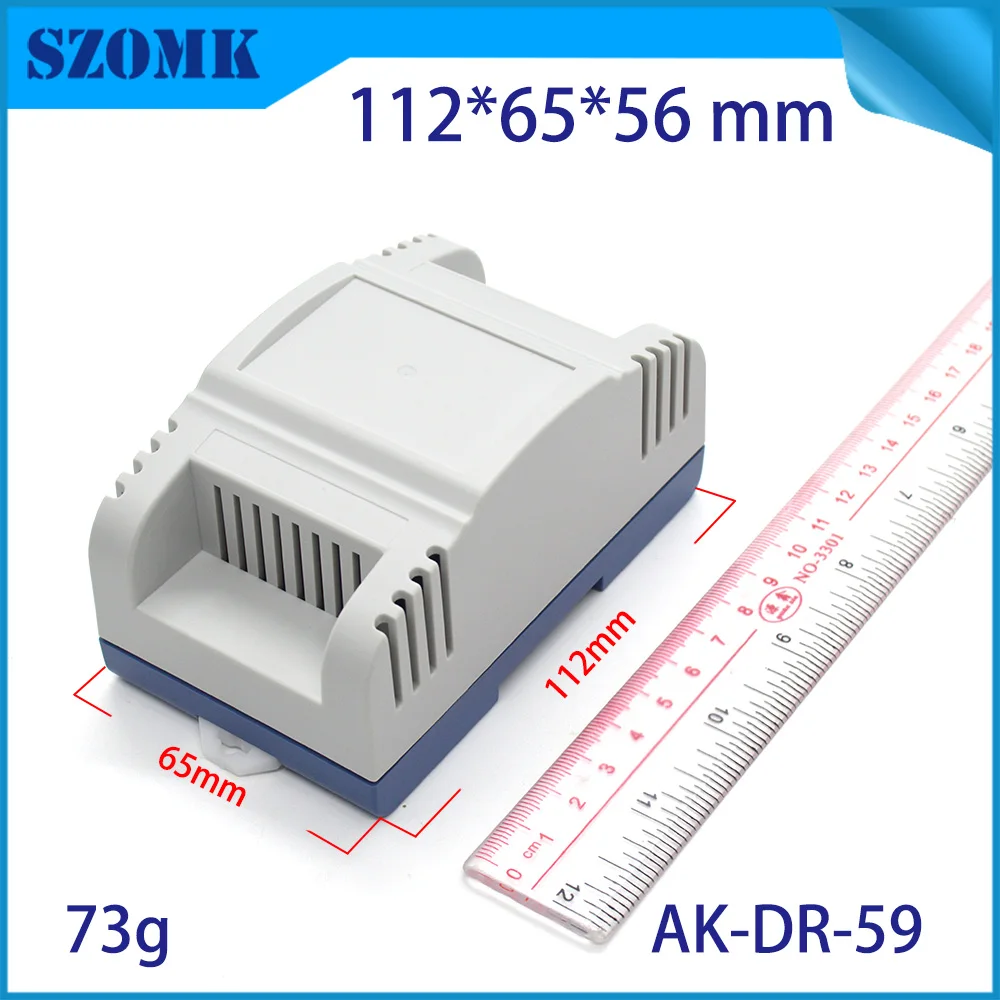 Szomk Plastic Din Rail Enclosure For Pcb Devices PLC Din Rail Enclosures