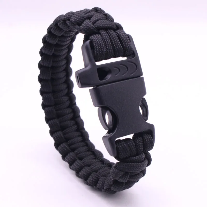 High Quality Survival Paracord Bracelet Men Women Military Emergency Gear Parachute Rope Braided Cord Plastic Buckle Camping