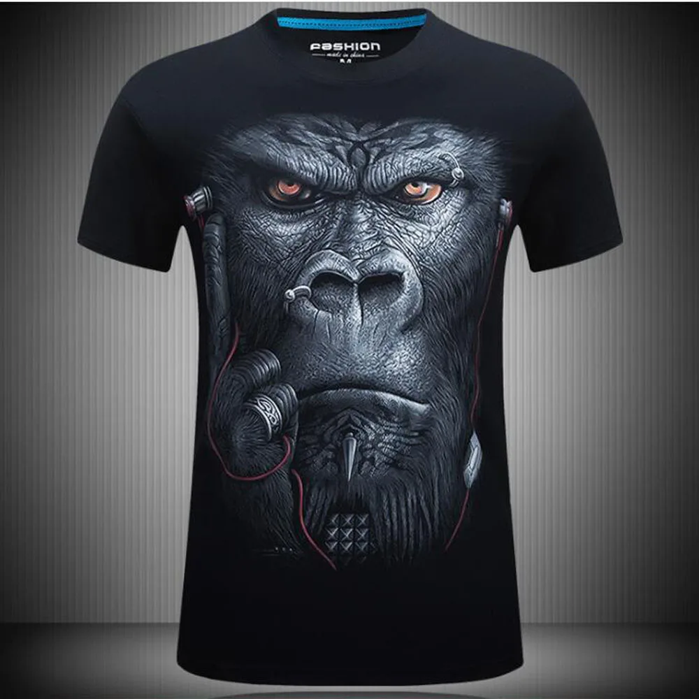 

New T-shirt 3D Printing Male And Female Same Animal Monkey T-shirt Short Sleeve Funny Design Casual Top Graphic T-shirt