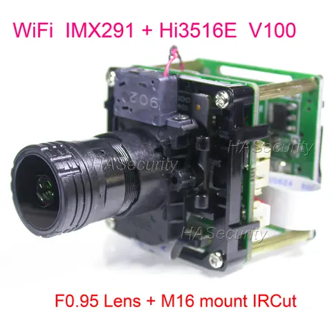 WiFi F0.95 Star Light Lens H.265 H264 1/2.8 "STARVIS IMX291 CMOS + Hi3516E V100 Telecamera IP Modulo scheda PCB + IRC