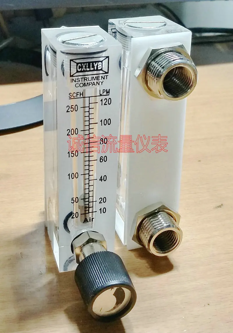 LZM-6T Panel Type Adjustable Flowmeter Gas 2-20LPM 4-40SCFH 2 Points Internal Thread