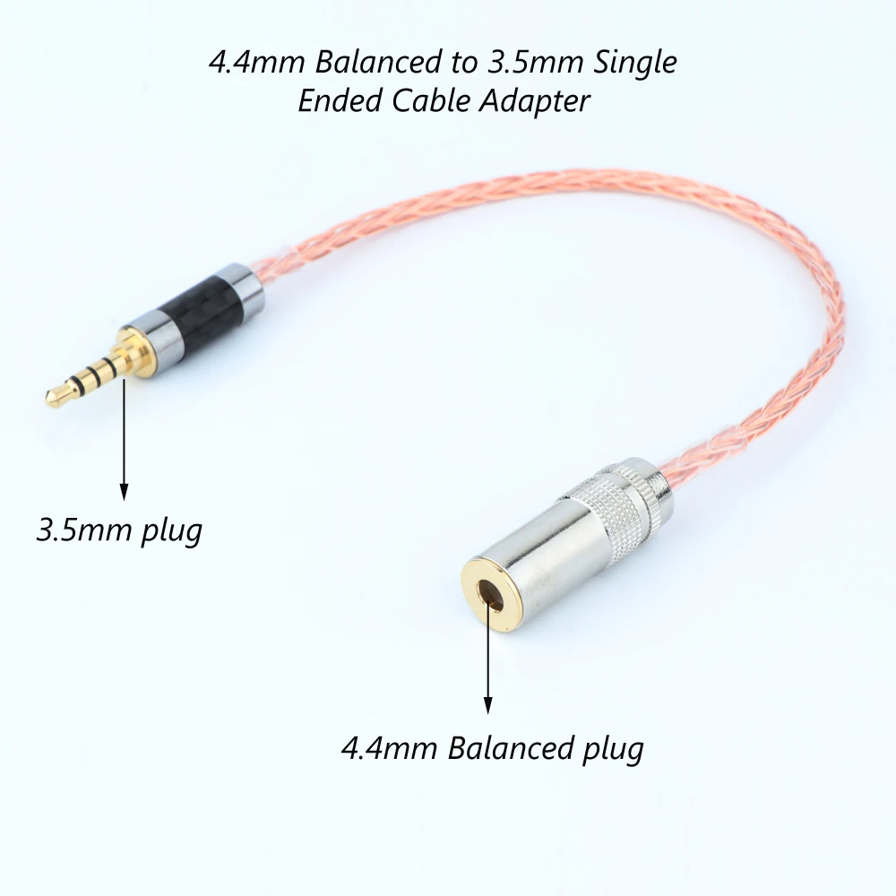 Preffair 1pc 10cm 3,5mm trrs Stecker auf 4,4mm Buchse symmetrischer Adapter 8 Adern 7n occ versilbertes Audio adapter kabel