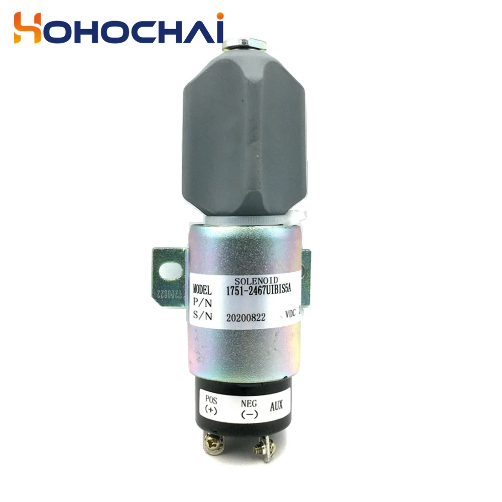 Excavator Flameout Switch 5I-7518 Applies to Mitsubishi S6K Engine Flameout Solenoid Valve 1751-2467UIBIS5A 12V/24V