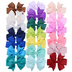 Yundfly 10pcs/lot Grosgrain Ribbon Hair Bows with Clips Baby Girls Bow Hair Clip Hairpins Children Photo Props Hair Accessories