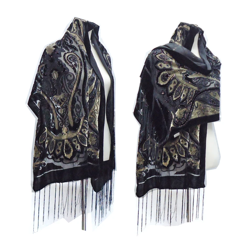 Luxury New Glitter Velvet Scarf Women Queen Crown Shinning Party Hijab Shawl Winter Ponchos For Lady Gift