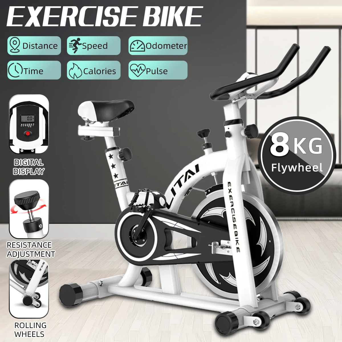 

Exercise Bike Cardio Bike Exercise Bicycle Gym Cycling Sports Ultra-quiet Family Bicycle Indoor Fitness Bike Slimming Equipment