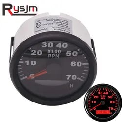 85mm Tachometer for Boat motor 7000 RPM Round Hour meter digital motorcycle tacho RPM gauge REV Count Red Back light 12V 24V