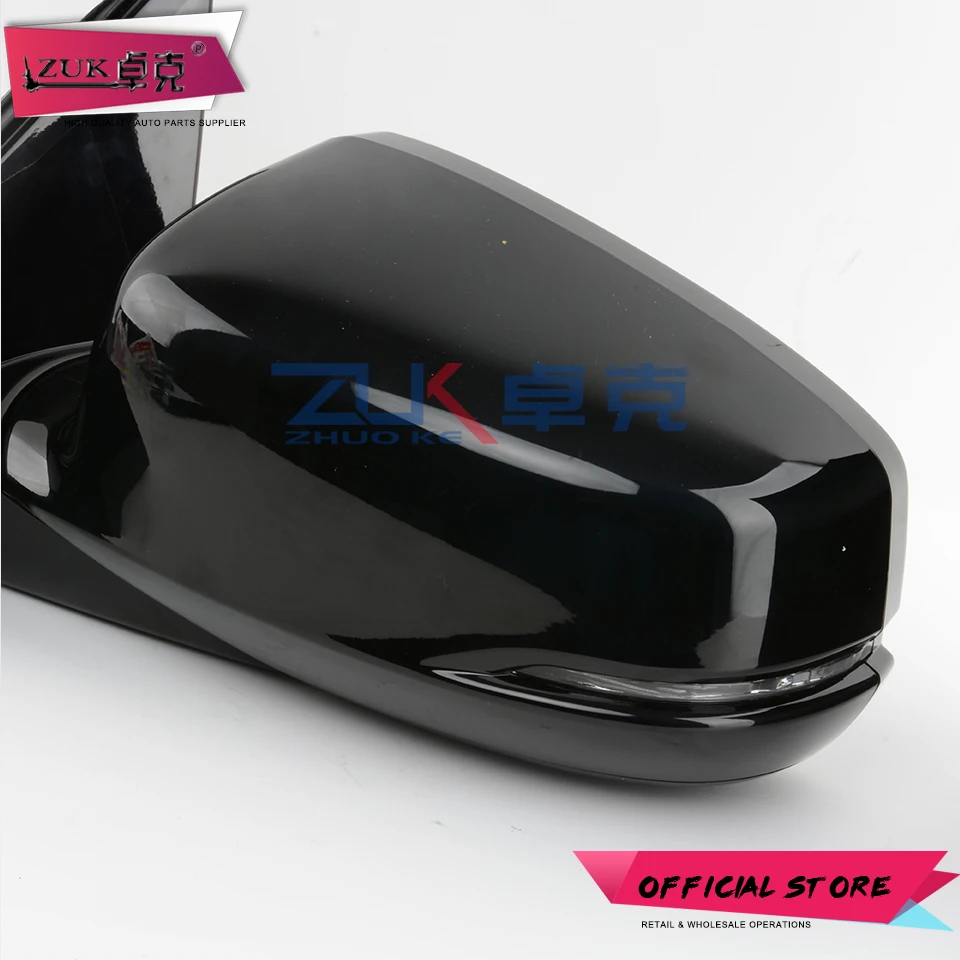 ZUK 2PCS/lot Rearview Side Mirror Assy For HONDA ACCORD 2014 2015 2016 2017 8-PINS With Heated LED Lamp Auto Folding Functions