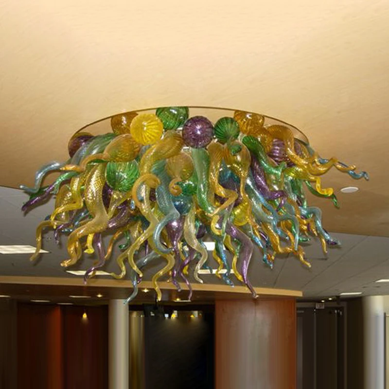 

Creative Ceiling Lights Art Designer Crystal Chandelier 32 Inches Handmade Blown Glass Lighting