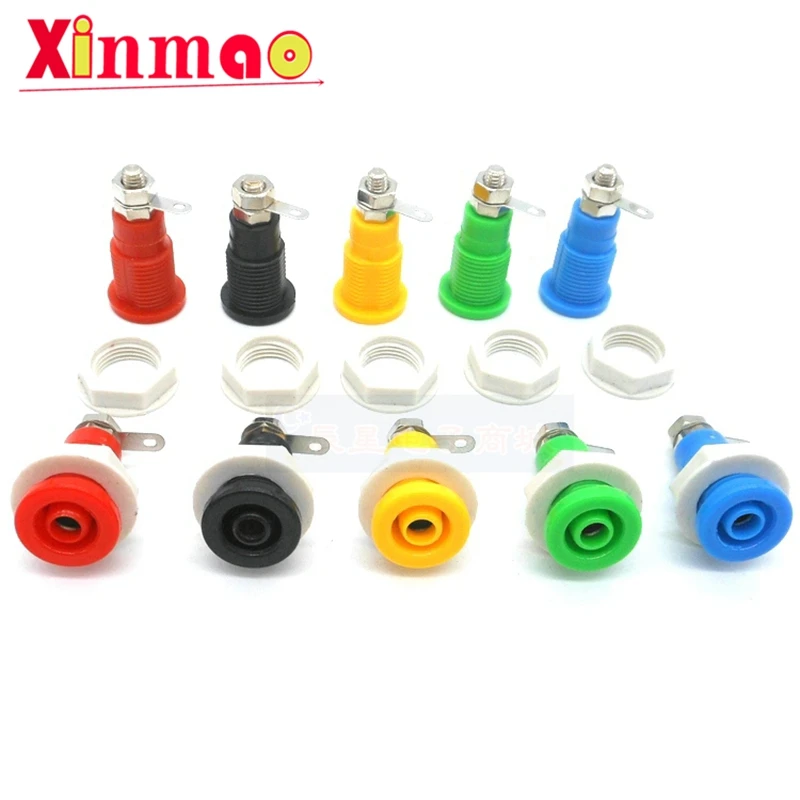 5PCS 4mm Safety Banana Socket Banana Plug Panel Test Terminal 4mm Jack High Voltage Insulated Base