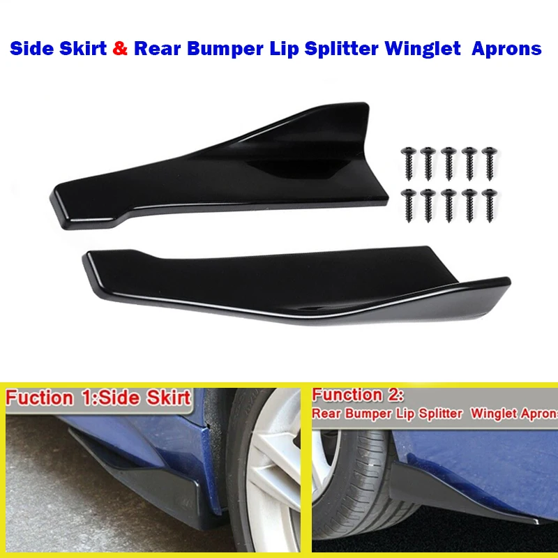 

Pair 48cm Universal Car Side Skirt Rear Bumper Splitter Lip Sopiler Diffuser Winglet Protector For BMW E46 E90 F10 Audi A4 B8 Q5