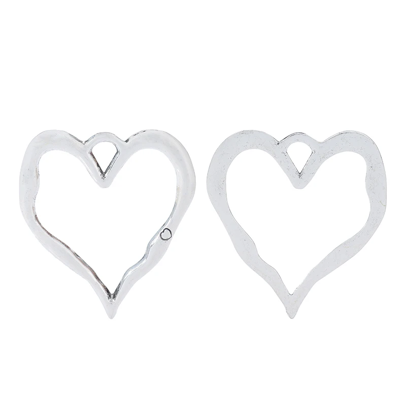 2pcs Large Abstract Heart Charms Pendants for Necklace Jewelry Making Findings Gifts 76x67mm