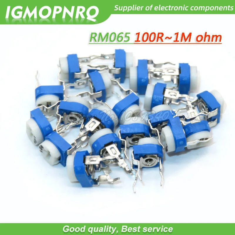 20PCS Trimmer Potentiometer RM065 RM-065 100 200 500 1K 2K 5K 20K 50K 100K 200K 500K 1M ohm DIP  Variable adjustable Resistors