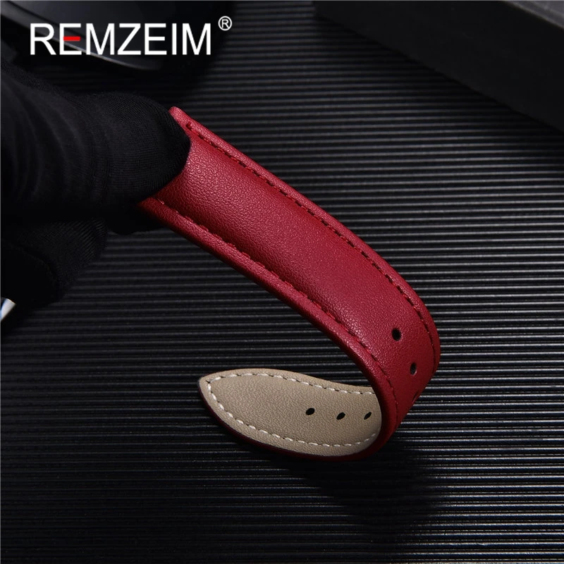 High quality Soft Women Watch Strap 14mm 16mm 18mm 20mm 22mm Genuine Leather Brown Red Pink Black Purple Watchband + Tool