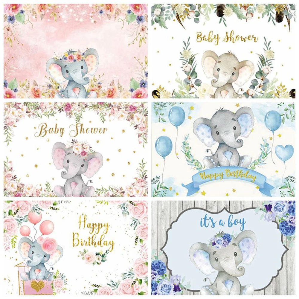 

Elephant Backdrop Newborn Baby Birthday Photography Background For Photo Studio Safari Party Photophone Photocall Photozone