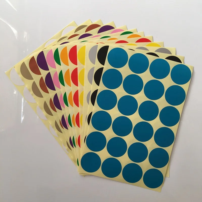 Size 32mm Round DIY Stickers Colorful Round Dot Sticker Blank Circle Paper Tag