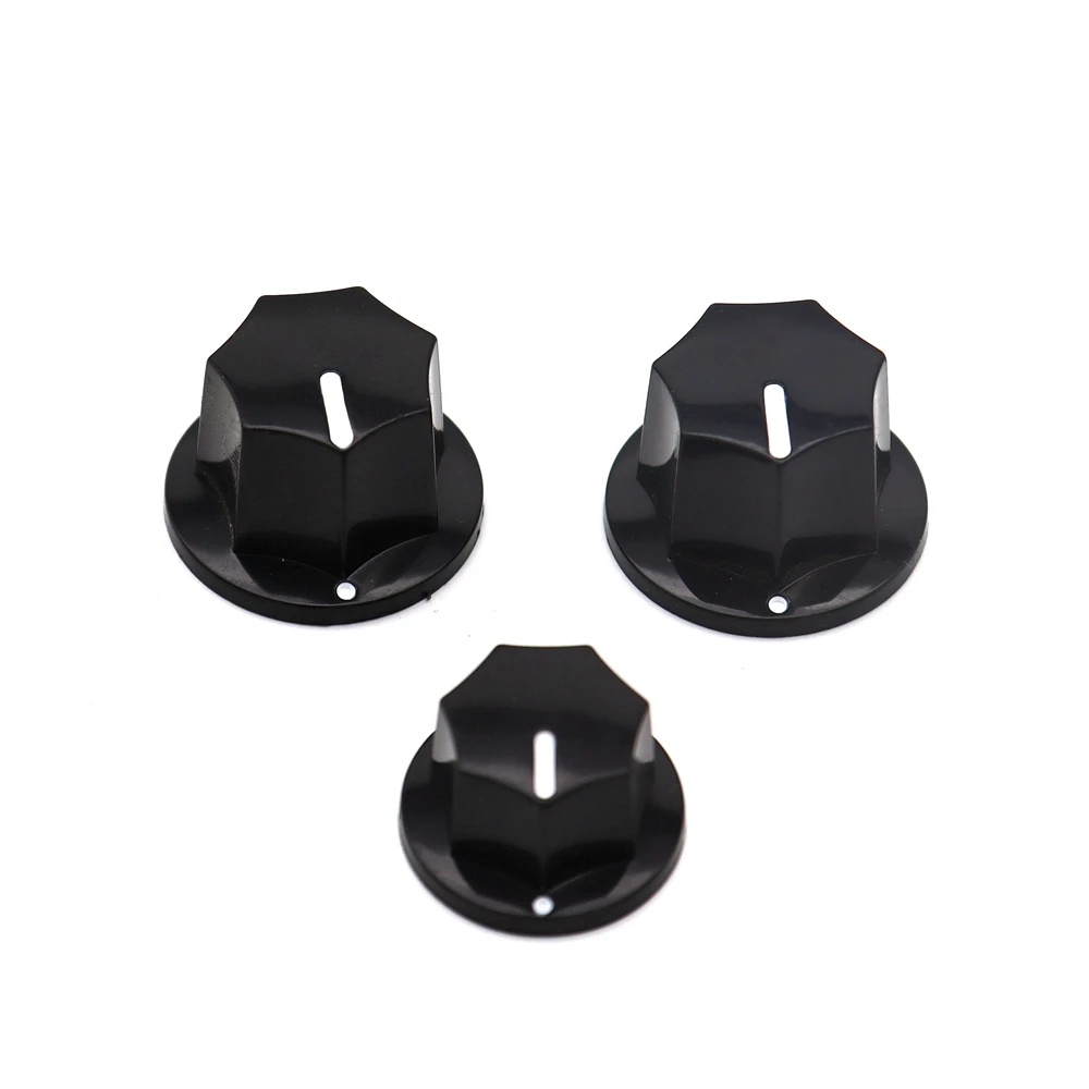 

1set Guitar Knobs Black 2 Big Knobs and 1 Small Knob Black "Top Hat" Control Knob for Guitar Bass Accessories