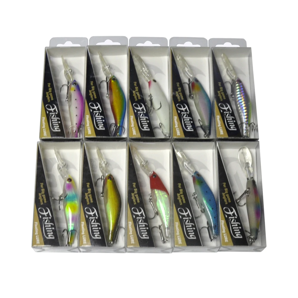 Mixed Lots of 50pcs 6.5cm 7cm 8cm 9cm 11cm Minnow Pencil Popper VIP Hard Fishing Lures Multi Colors