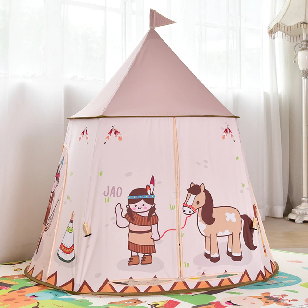 Kid Tent Portable Princess Castle Children Tent Teepee Foldable Play House Toys Tent Birthday Christmas Gift