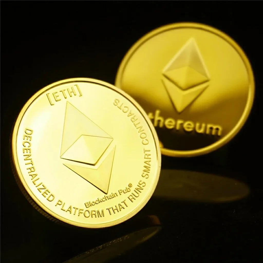 Creative Ethereum Coin Souvenir Gold Plated Collectible Great Gift Ethereum Art Collection Physical Commemorative Coin