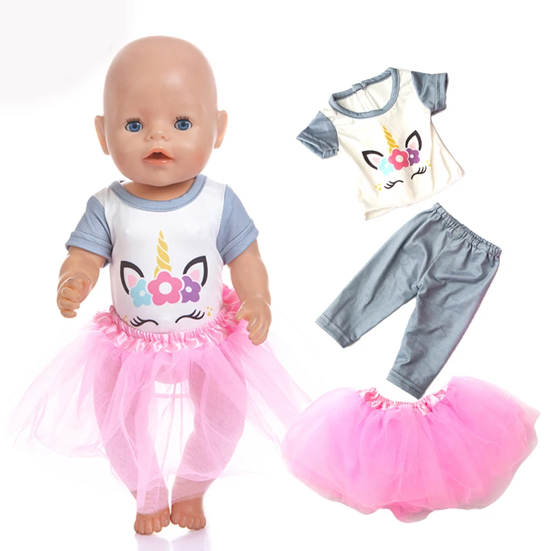 

New Suit+ Dress Fit 17 inch 43cm Doll Clothes Born Baby Doll Accessories Dress For Baby Birthday Festival Gift