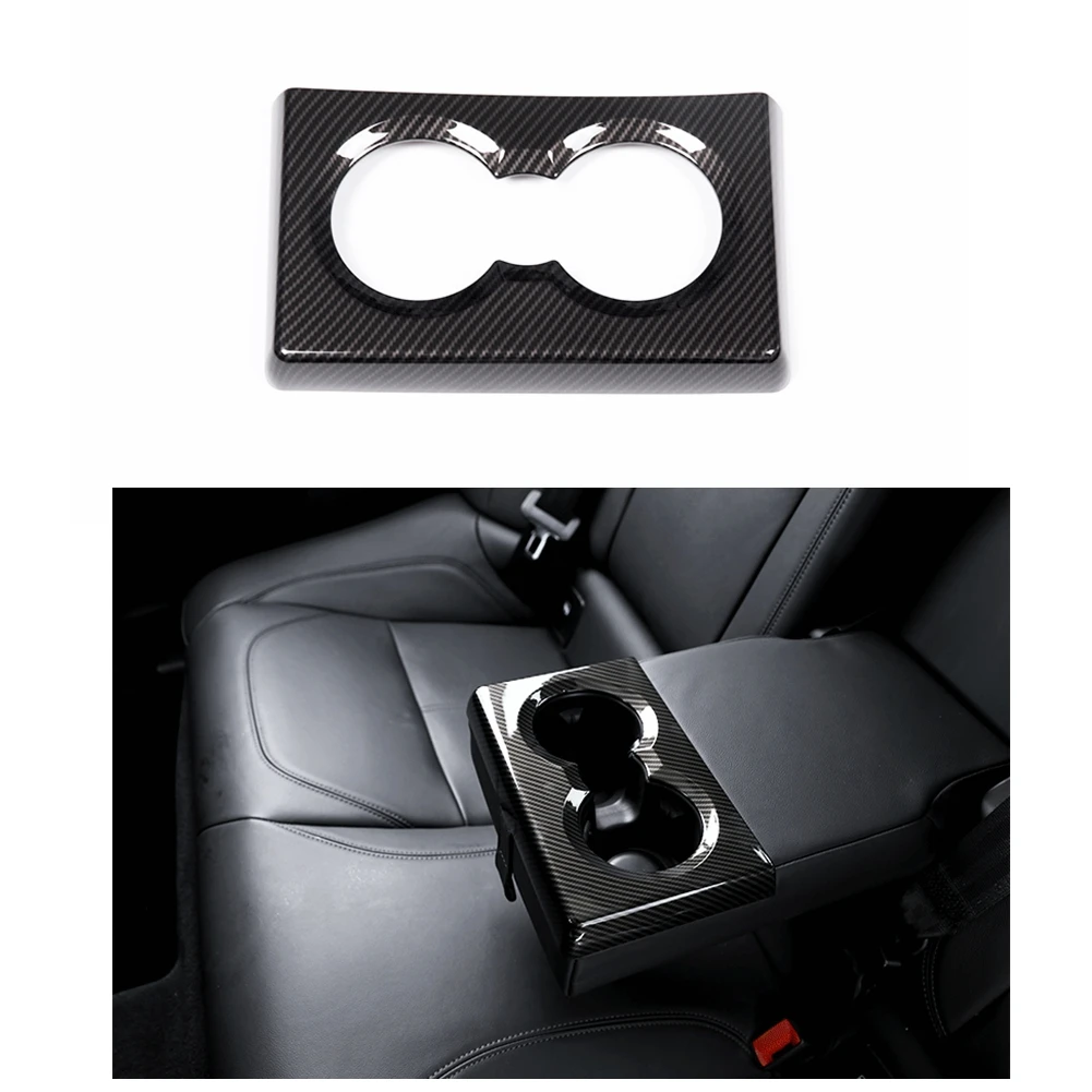 

Carbon Fiber Printed ABS Rear Seat Armrest Cup Holder Cover for Alfa Romeo Giulia 2018 2019 2020