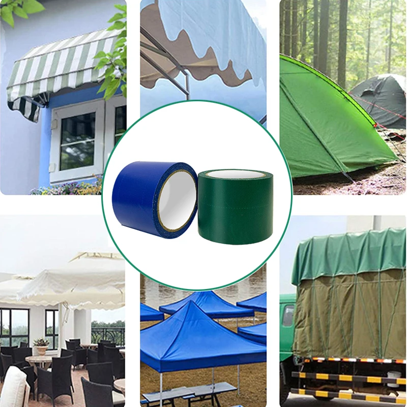 Waterproof PVC Tent Repair Tape Rainproof Tarpaulin Adhesive Tape Outdoor Awning Repairing Tape Gummed Tape Film Repair Paste