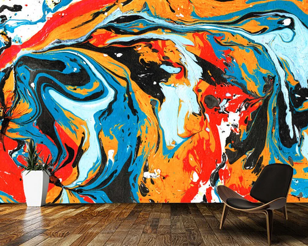 Papel de parede Colorful artistic abstract creative painting 3d wallpaper,living room tv wall bedroom home decor mural bar mural