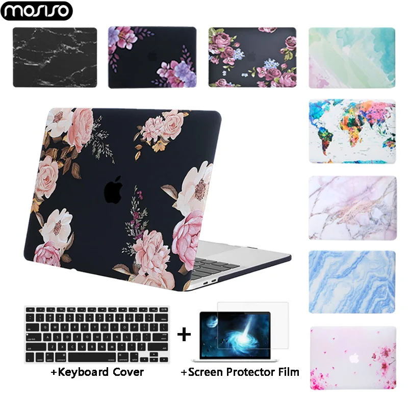 MOSISO Hard Protective Cover Case for Macbook Air 13 Pro 13 15 Retina 2014 2015 2016 2017 2018 2019 Laptop Case + Keyboard Cover
