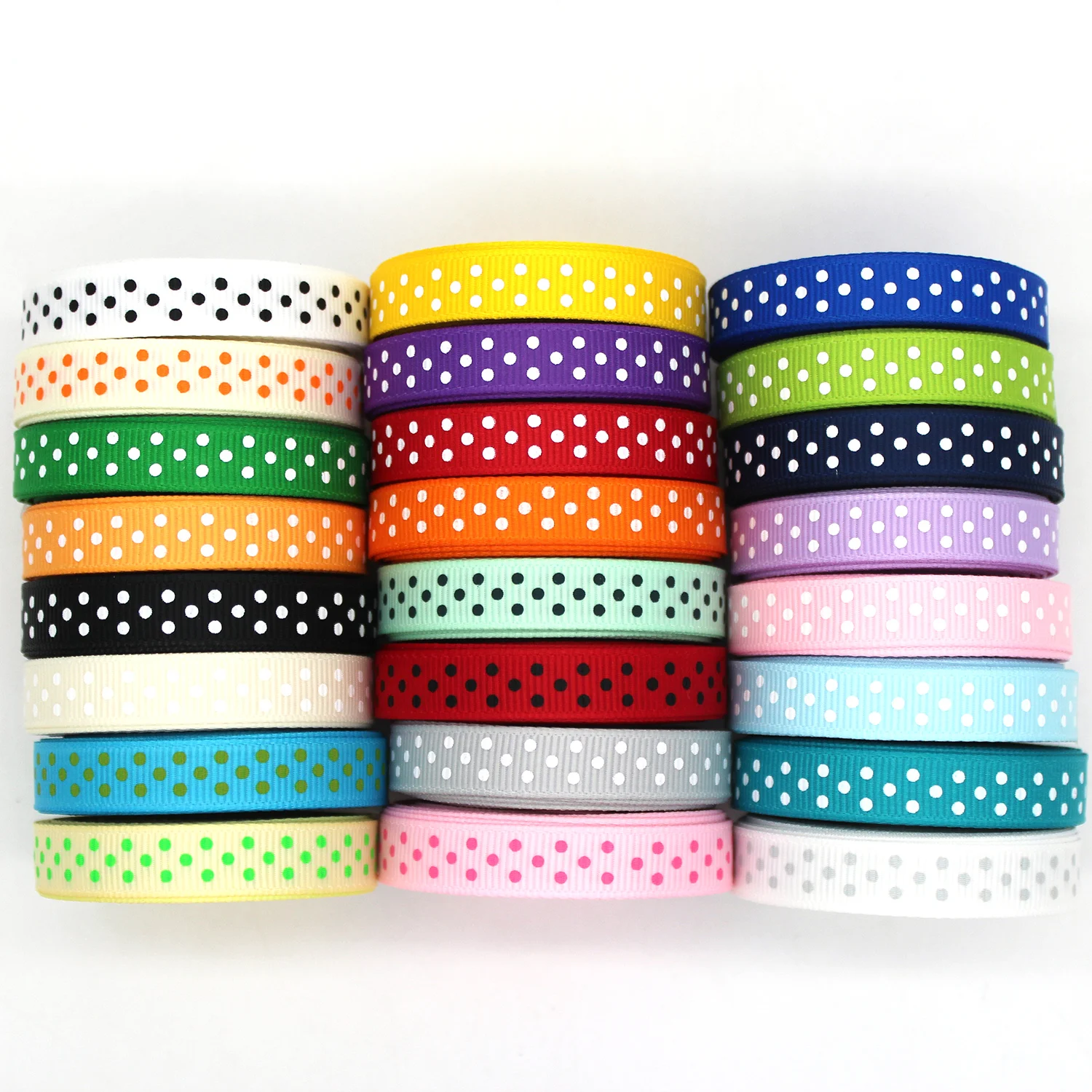 5 Yards/Lot 10MM Grosgrain Ribbon Prined Polka Dots For DIY Wedding Gift Wrapping Decoration Christmas Sewing